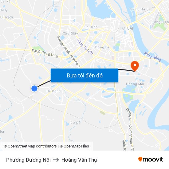 Phường Dương Nội to Hoàng Văn Thụ map