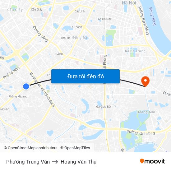 Phường Trung Văn to Hoàng Văn Thụ map