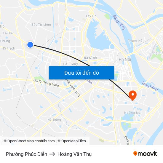 Phường Phúc Diễn to Hoàng Văn Thụ map