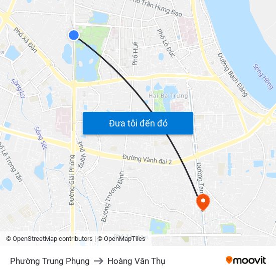 Phường Trung Phụng to Hoàng Văn Thụ map