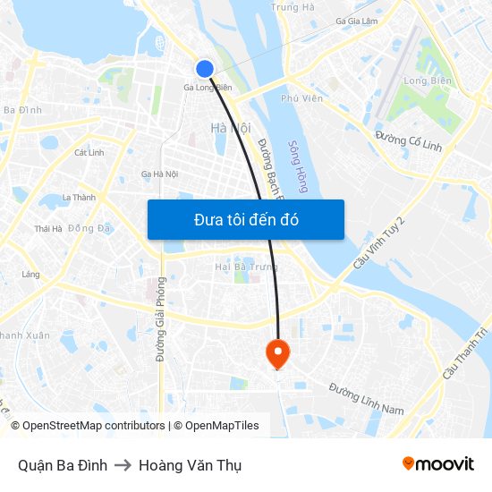 Quận Ba Đình to Hoàng Văn Thụ map