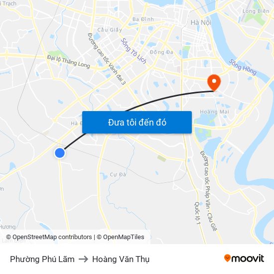 Phường Phú Lãm to Hoàng Văn Thụ map