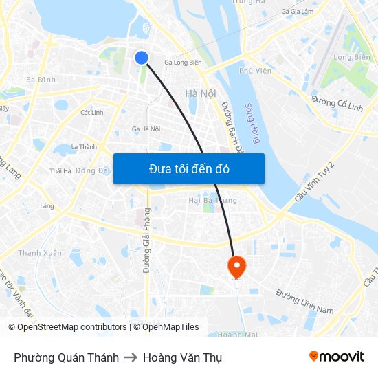 Phường Quán Thánh to Hoàng Văn Thụ map