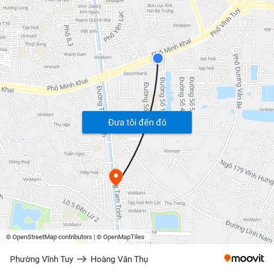 Phường Vĩnh Tuy to Hoàng Văn Thụ map