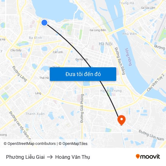 Phường Liễu Giai to Hoàng Văn Thụ map