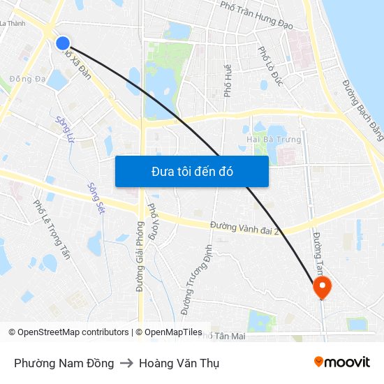 Phường Nam Đồng to Hoàng Văn Thụ map