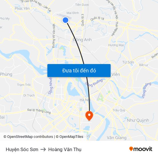 Huyện Sóc Sơn to Hoàng Văn Thụ map