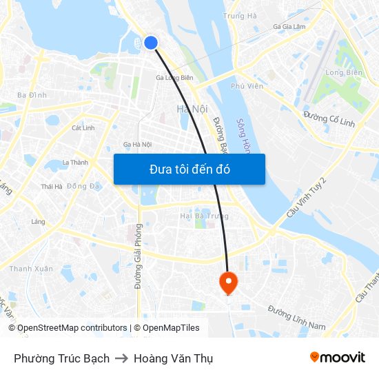 Phường Trúc Bạch to Hoàng Văn Thụ map