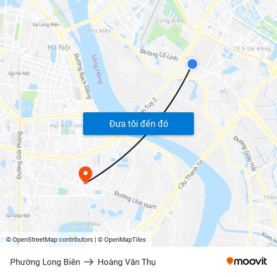 Phường Long Biên to Hoàng Văn Thụ map