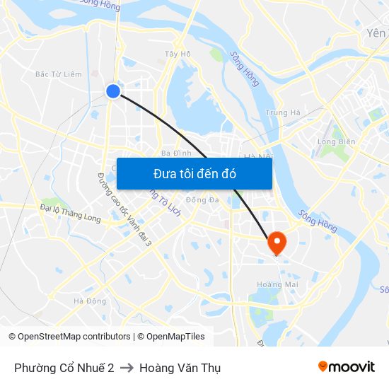 Phường Cổ Nhuế 2 to Hoàng Văn Thụ map