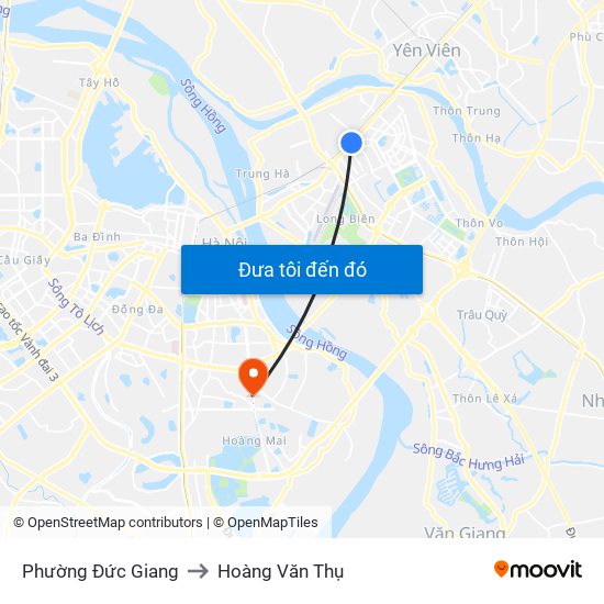 Phường Đức Giang to Hoàng Văn Thụ map