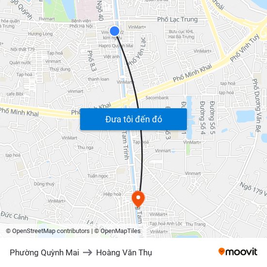 Phường Quỳnh Mai to Hoàng Văn Thụ map