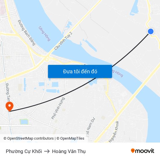 Phường Cự Khối to Hoàng Văn Thụ map