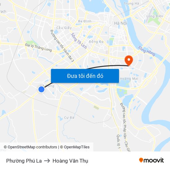 Phường Phú La to Hoàng Văn Thụ map