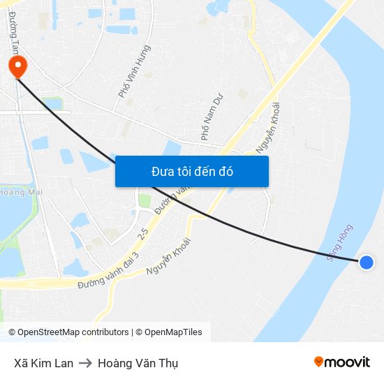 Xã Kim Lan to Hoàng Văn Thụ map