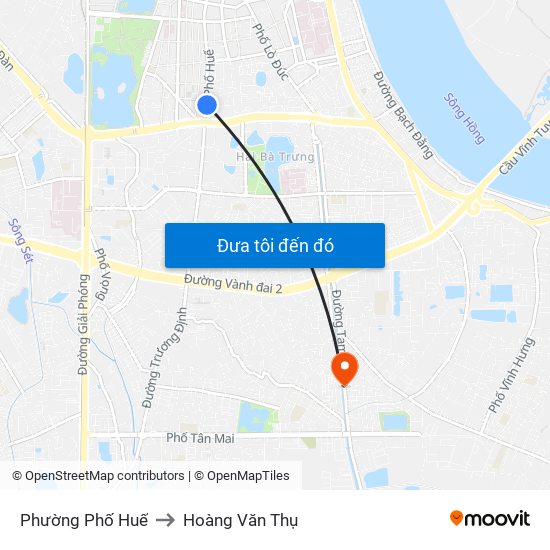 Phường Phố Huế to Hoàng Văn Thụ map
