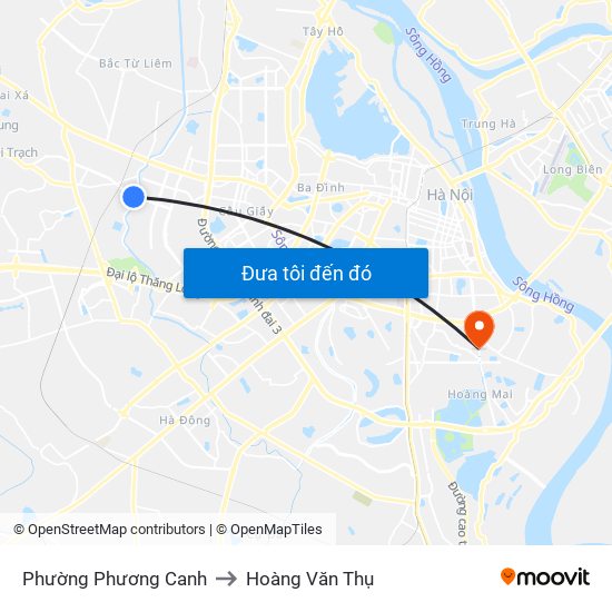 Phường Phương Canh to Hoàng Văn Thụ map