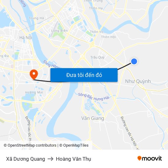 Xã Dương Quang to Hoàng Văn Thụ map