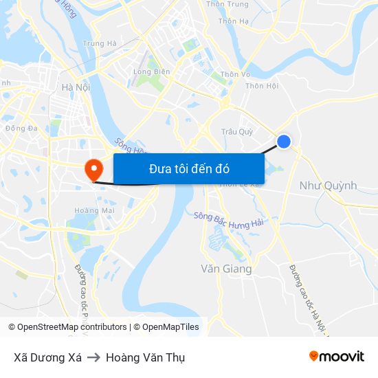 Xã Dương Xá to Hoàng Văn Thụ map