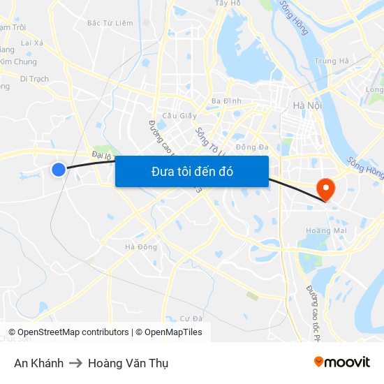 An Khánh to Hoàng Văn Thụ map