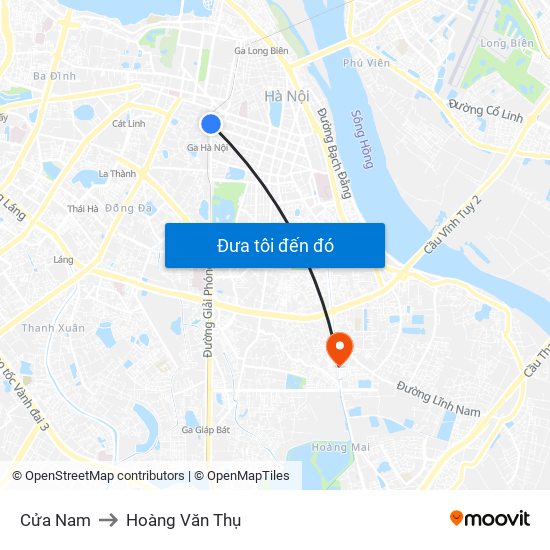 Cửa Nam to Hoàng Văn Thụ map