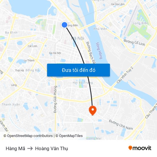 Hàng Mã to Hoàng Văn Thụ map