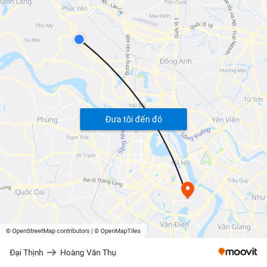 Đại Thịnh to Hoàng Văn Thụ map