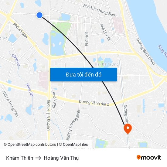 Khâm Thiên to Hoàng Văn Thụ map