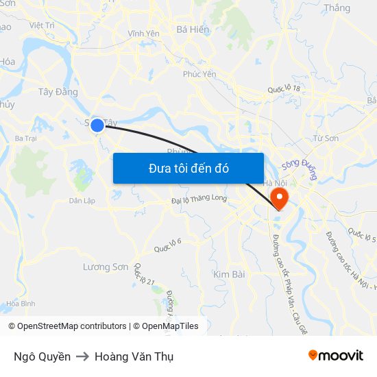 Ngô Quyền to Hoàng Văn Thụ map