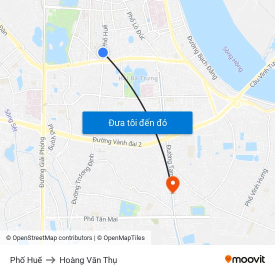Phố Huế to Hoàng Văn Thụ map