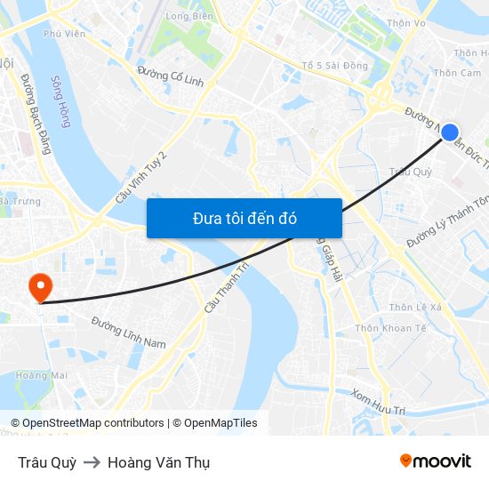 Trâu Quỳ to Hoàng Văn Thụ map