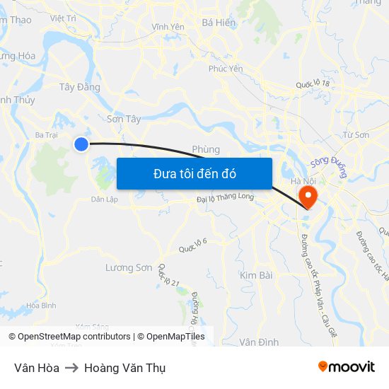 Vân Hòa to Hoàng Văn Thụ map