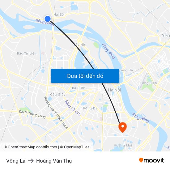 Võng La to Hoàng Văn Thụ map