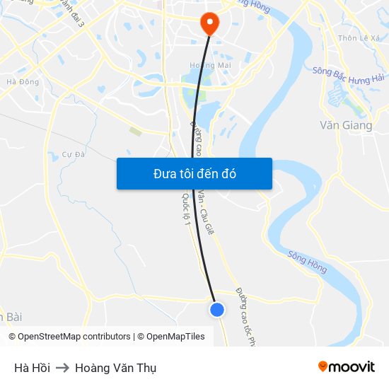 Hà Hồi to Hoàng Văn Thụ map