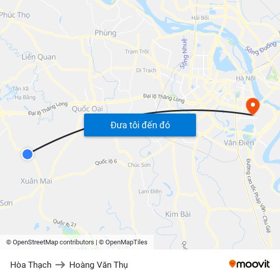 Hòa Thạch to Hoàng Văn Thụ map