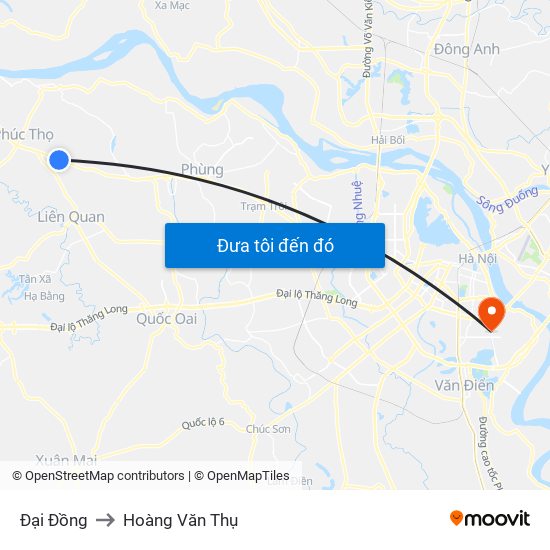 Đại Đồng to Hoàng Văn Thụ map