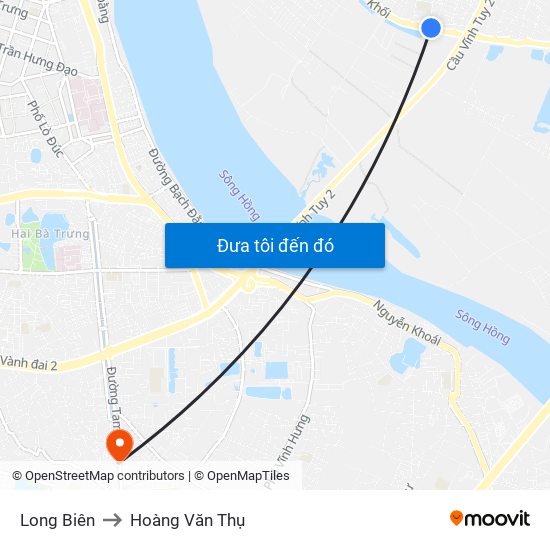 Long Biên to Hoàng Văn Thụ map