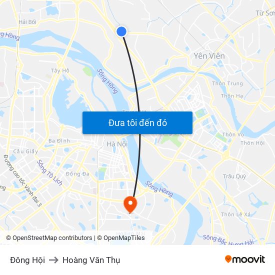 Đông Hội to Hoàng Văn Thụ map