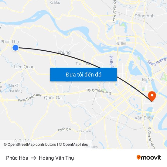 Phúc Hòa to Hoàng Văn Thụ map