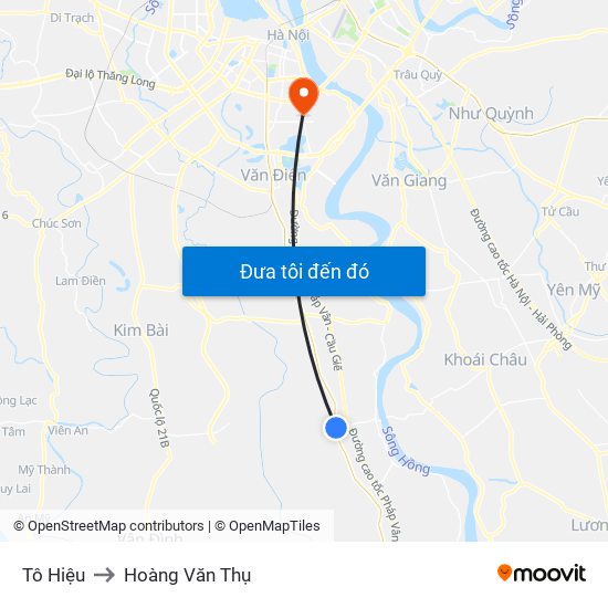 Tô Hiệu to Hoàng Văn Thụ map