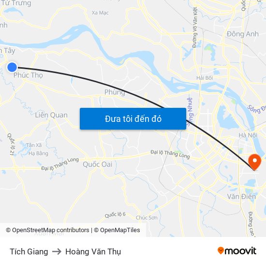 Tích Giang to Hoàng Văn Thụ map