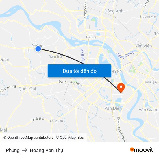 Phùng to Hoàng Văn Thụ map