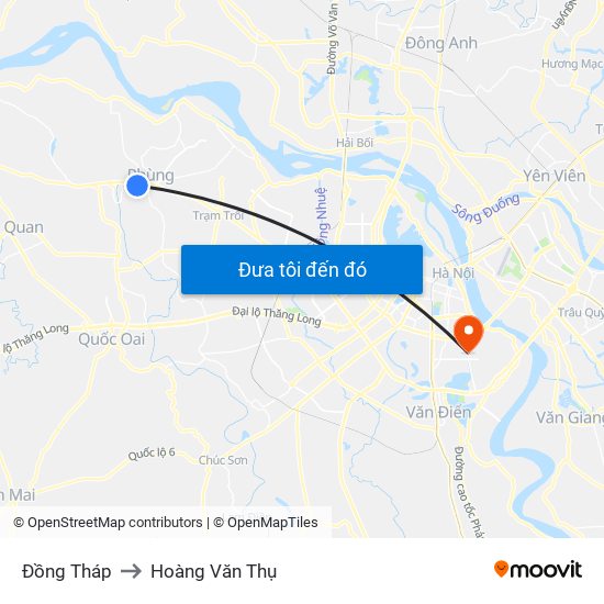 Đồng Tháp to Hoàng Văn Thụ map