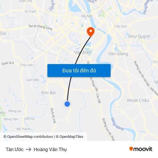 Tân Ước to Hoàng Văn Thụ map