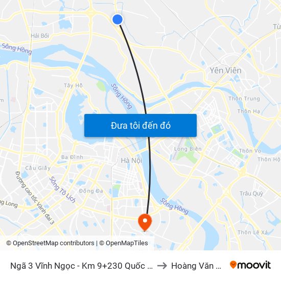 Ngã 3 Vĩnh Ngọc - Km 9+230 Quốc Lộ 3 to Hoàng Văn Thụ map