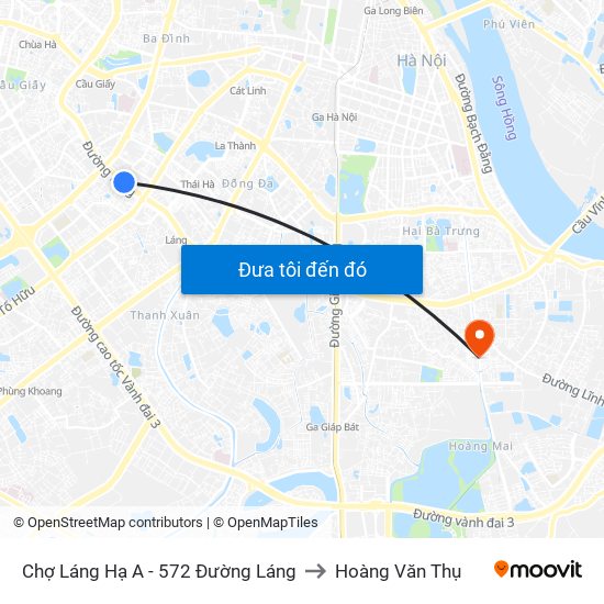 Chợ Láng Hạ A - 572 Đường Láng to Hoàng Văn Thụ map