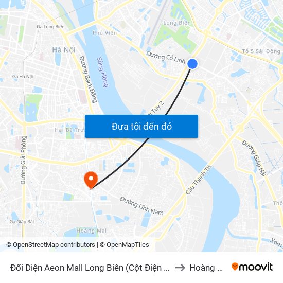 Đối Diện Aeon Mall Long Biên (Cột Điện T4a/2a-B Đường Cổ Linh) to Hoàng Văn Thụ map