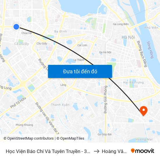 Học Viện Báo Chí Và Tuyên Truyền - 36 Xuân Thủy to Hoàng Văn Thụ map