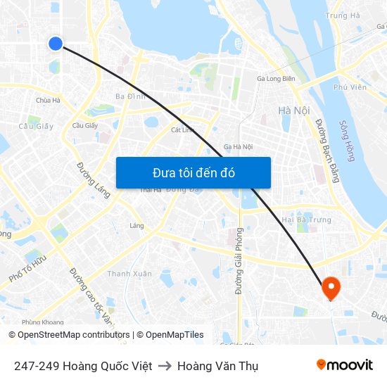 247-249 Hoàng Quốc Việt to Hoàng Văn Thụ map
