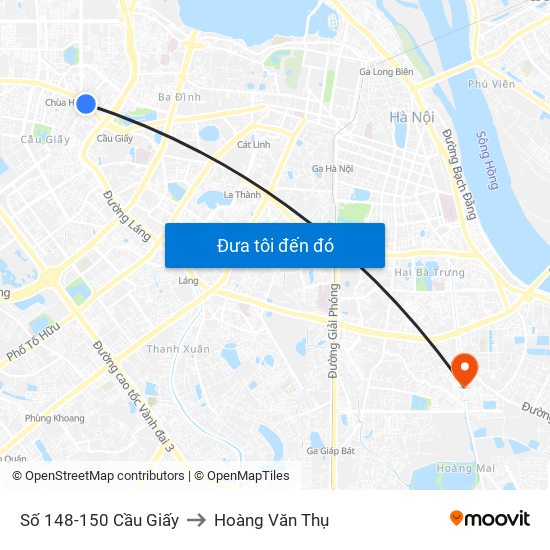 Số 148-150 Cầu Giấy to Hoàng Văn Thụ map